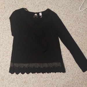 Black Lace Detailed Top